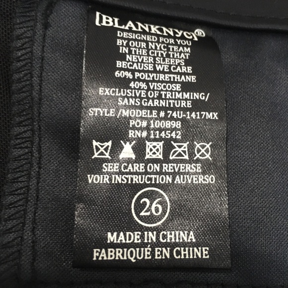 Blank NYC Black Lace Up Faux Leather Skinny Pants 26 - Picture 6 of 8